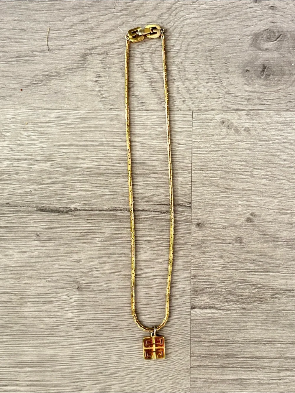 Gold-Tone Square Pendant Necklace - Women's Jewelry
